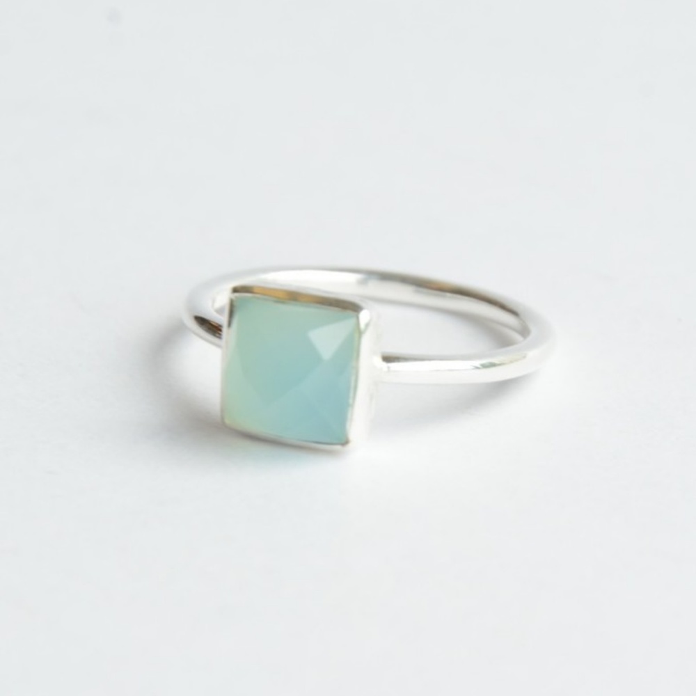 ‘Sultry Sea’ Ring Aqua Chalcedony Fair Trade Ring